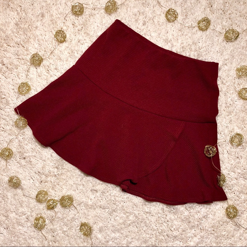 maroon skater skirt